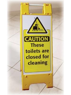 Caution Toilets are Closed for Cleaning Heavy Duty Floor Stand - FL020