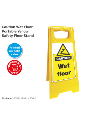 Caution Wet Floor Portable Yellow Safety Floor Stand