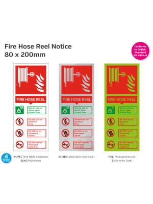 Fire Hose Reel Notice - 80 x 200mm