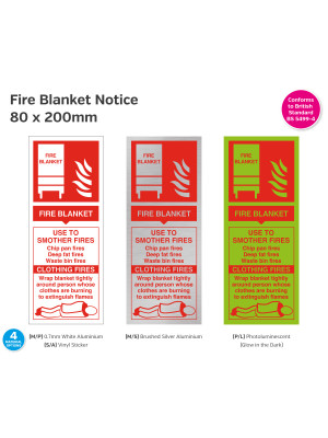 Fire Blanket Notice - 80 x 200mm