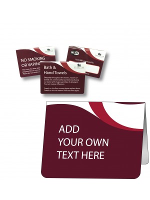 Custom Made Your Own Text Guest Information Tent Notices - GH028 - Multiple Colours