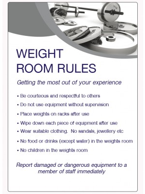 Weight Room Rules Notice - LP005