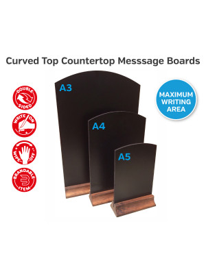 Curved Top Countertop Message Boards