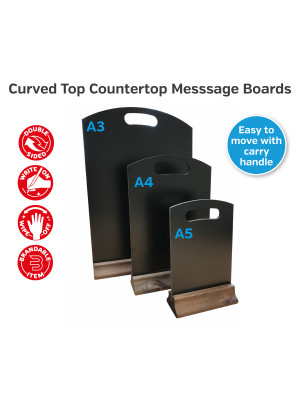 Curved Top Countertop Message Boards - With Carry Handle
