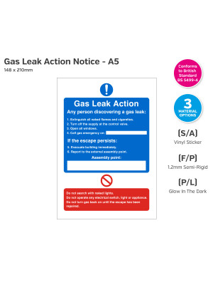 Gas Leak Action Notice - A5