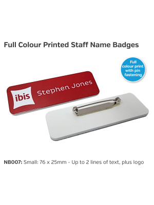 Full Colour Printed Staff Name Badges - Choice of 2 Sizes