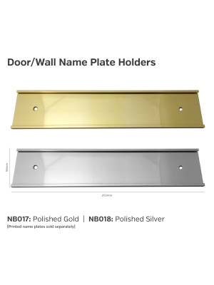 Aluminium Wall Mounted Name Plate Holders - Choice of 2 Colours