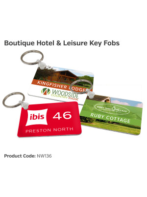 Boutique Hotel & Leisure Key Fobs - Rectangle - Full Colour Photo Print