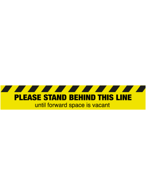 Please stand behind this line until forward space is vacant floor graphic - SD043