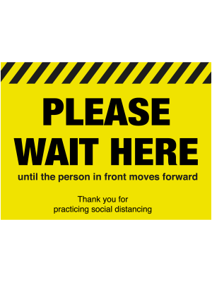 Please wait here until the person moves in front floor graphic - SD035