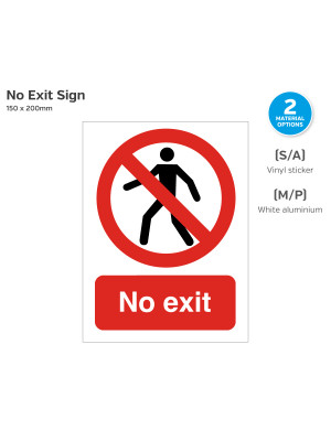 No Exit Sign - 150 x 200mm