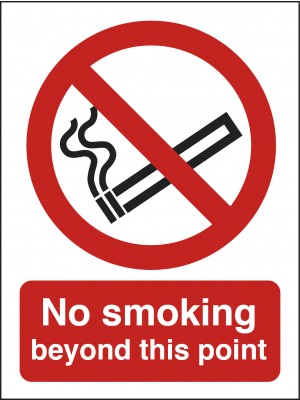 No Smoking Beyond this Point Text and Symbol Sign