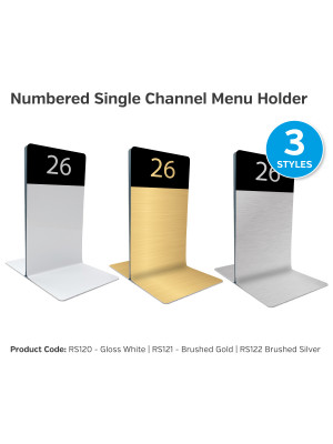 Numbered Single Channel Menu Holders