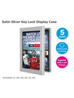 Satin Silver Key Lock Display Case