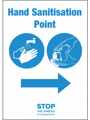 Your nearest Hand Sanitation Point Station arrow right vinyl sticker