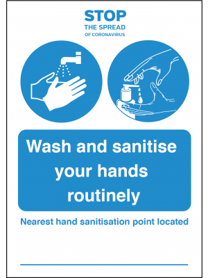 Your nearest Hand Sanitation Point Station is located vinyl sticker