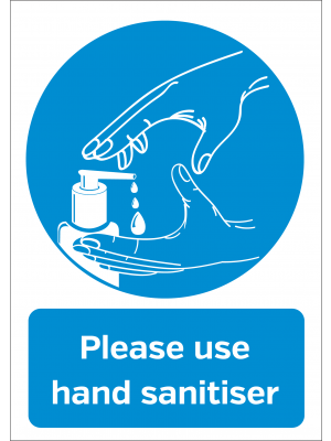 Please use the hand sanitiser provided vinyl sticker