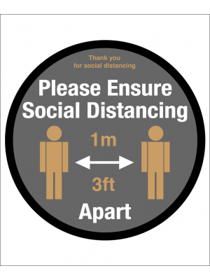 Please ensure of social distancing floor graphic