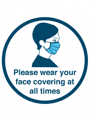 Please wear your face covering at all times floor and wall vinyl graphic