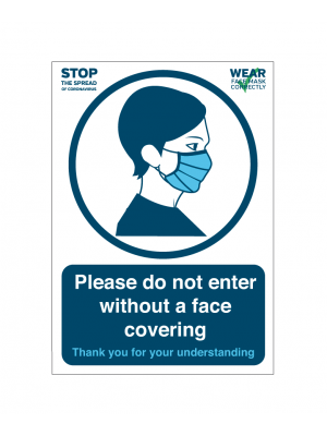 Please DO NOT enter without a face covering notice