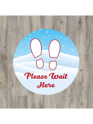 SD349 SD350 - Christmas themed please wait here floor graphic