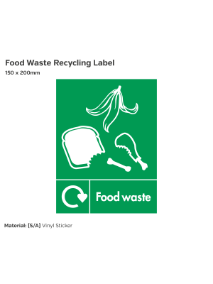 Food Waste Recycling Label - Vinyl Sticker