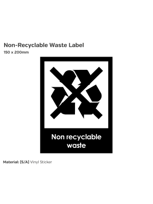 Non Recyclable Waste Lable - Vinyl Sticker