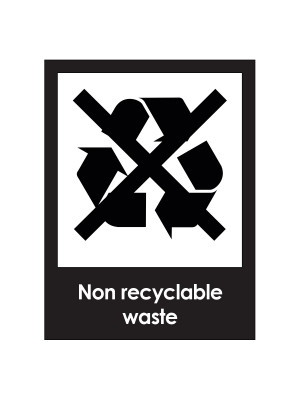 Non Recyclable Waste Recycling Bin Sticker - SE027