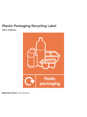 Plastic Packaging Recycling Label - Vinyl Sticker
