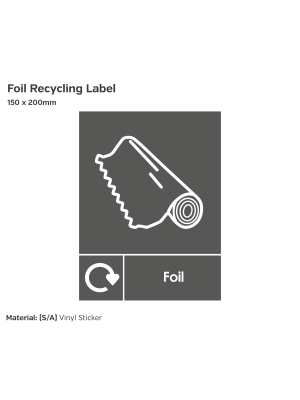 Foil Recycling Label - Vinyl Sticker