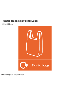 Plastic Bags Recycling Label - Vinyl Sticker