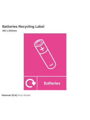 Batteries Recycling Label - Vinyl Sticker