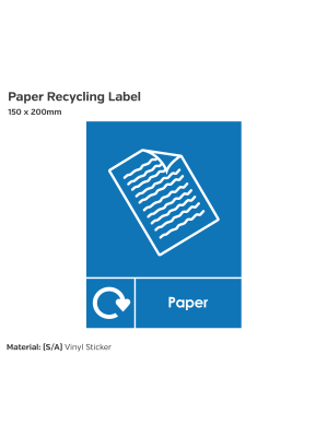 Paper Recycling Label - Vinyl Sticker