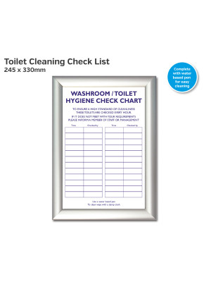 Toilet Cleaning Staff Signature Time Check Chart Notice