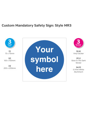 Custom made Mandatory Safety Sign - Style MR3