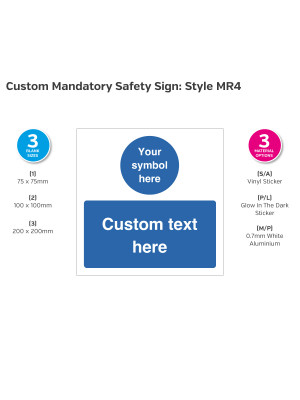 Custom made Mandatory Safety Sign - Style MR4