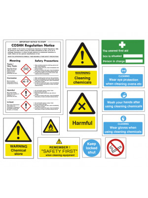 Safe Use & Storage of Chemicals Sign Pack - SUCPK