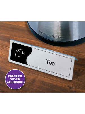 Beverage Display Table Tent Notices - Various Drinks Titles - Silver 