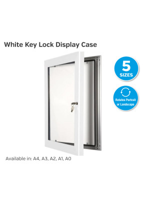 White Key Lock Display Case