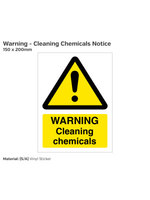 Warning Cleaning Chemicals Safety Sign
