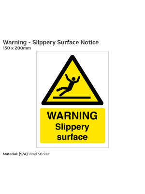 Warning Slippery Surface Safety Sign