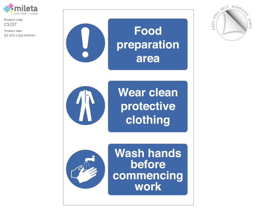 Food Prep Area / Wear PPE / Wash Hand Before Work