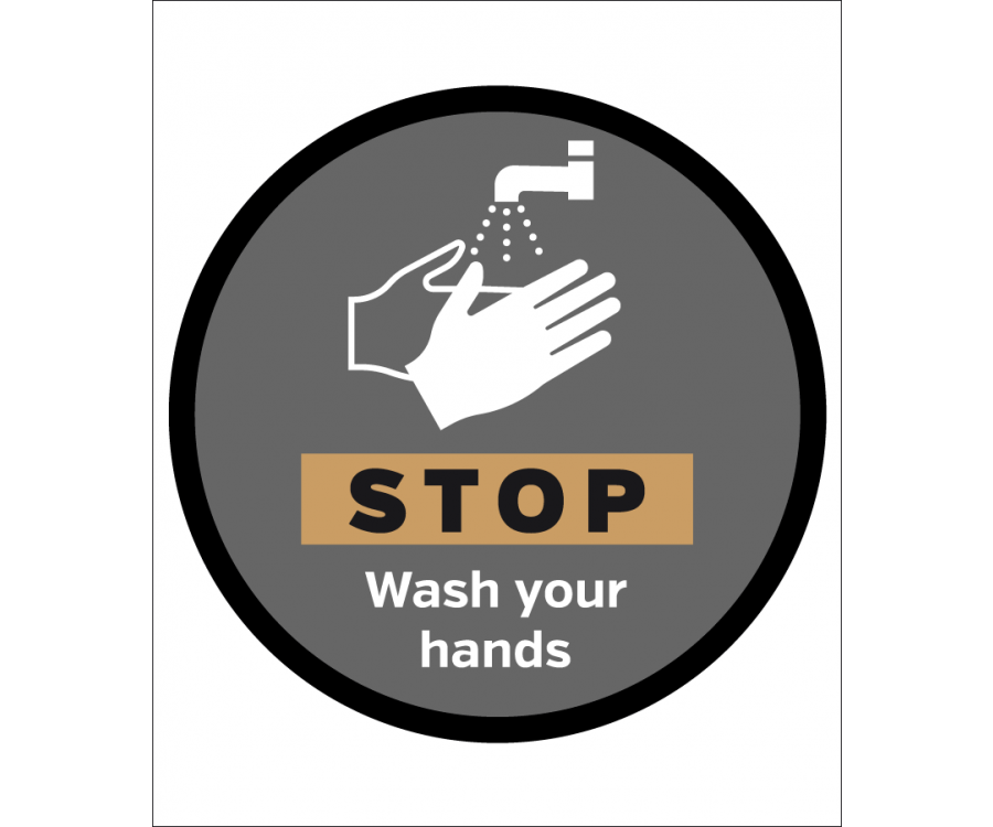 STOP wash your hands floor & wall vinyl graphic