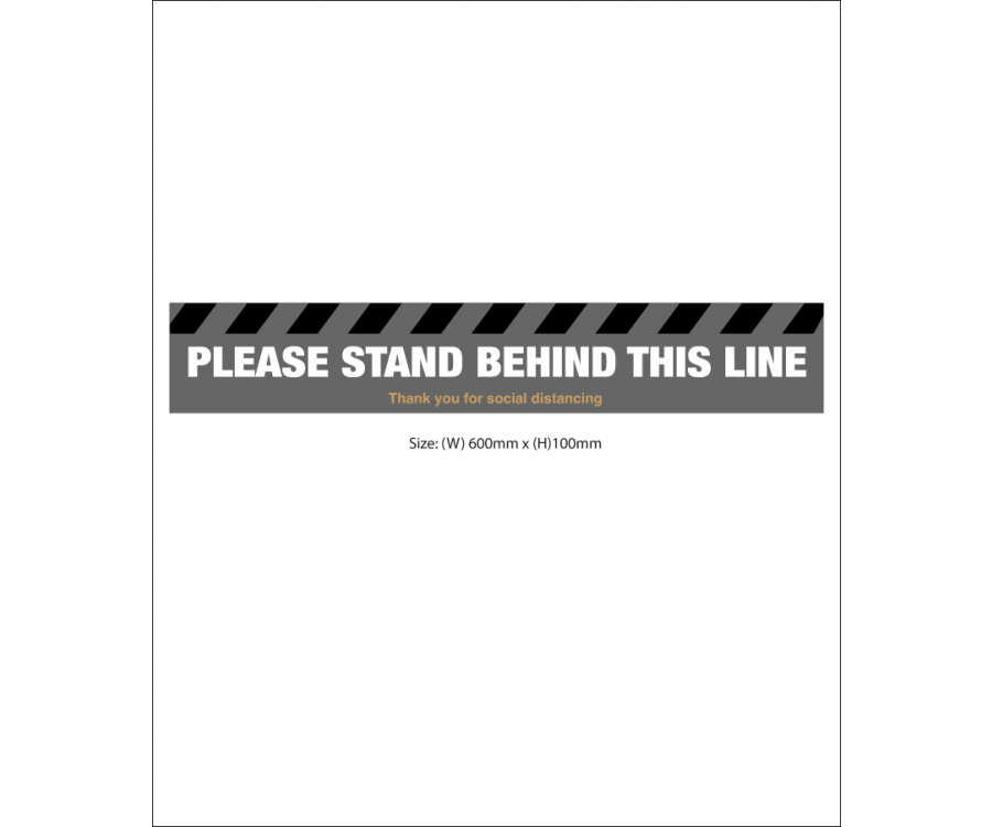 Please stand behind this line floor graphic 