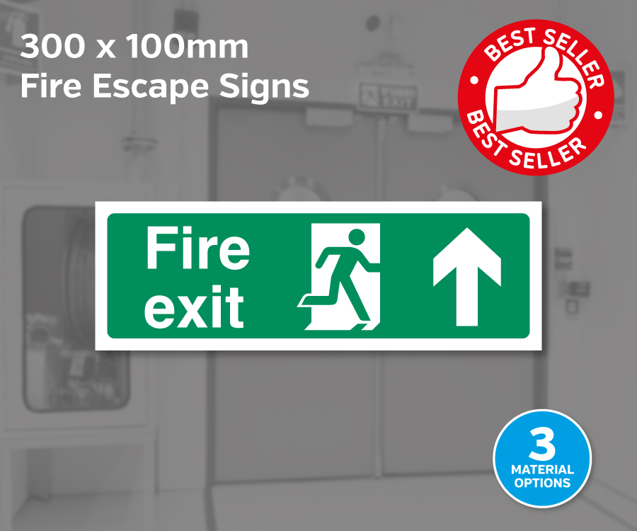 300 x 100mm Fire Escape Signs