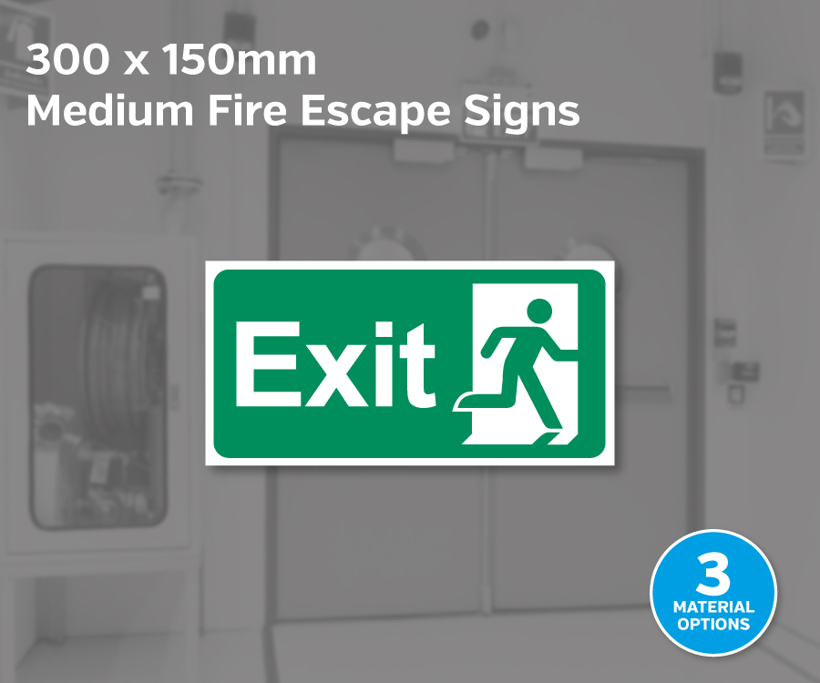 300 x 200mm Fire Escape Signs