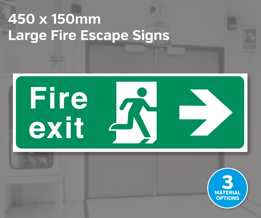 450 x 150mm Fire Escape Signs