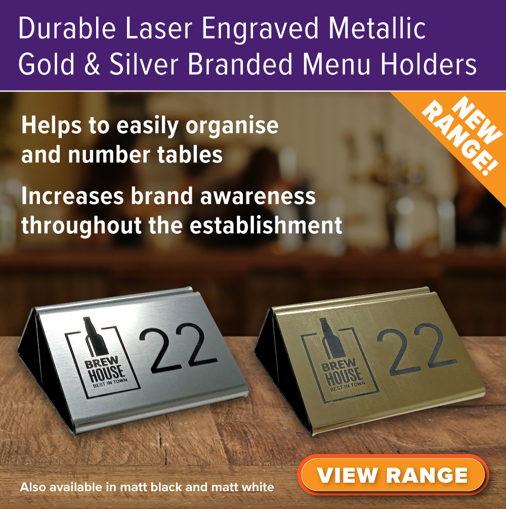 Branded Laser Engraved Menu Holders