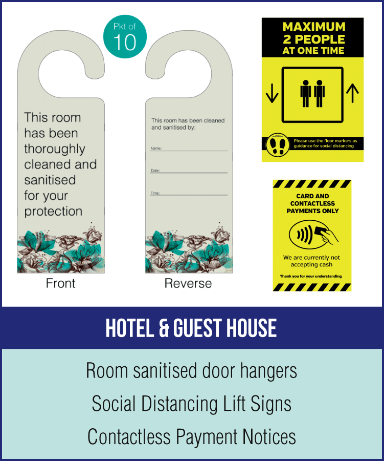 Tabletop hygiene table notices