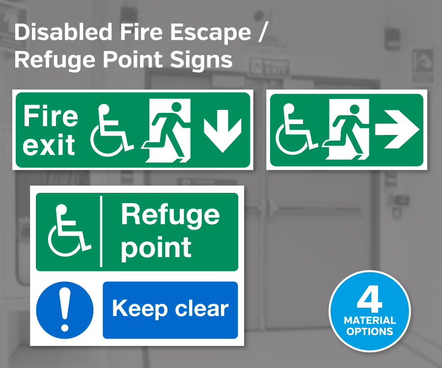 Disabled Fire Escape & Refuge Point Signs